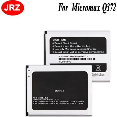 JRZ For Micromax Q372 Phone Battery For Micromax Q372 2120mAh 3.8V Top Quality Replacement Batteries