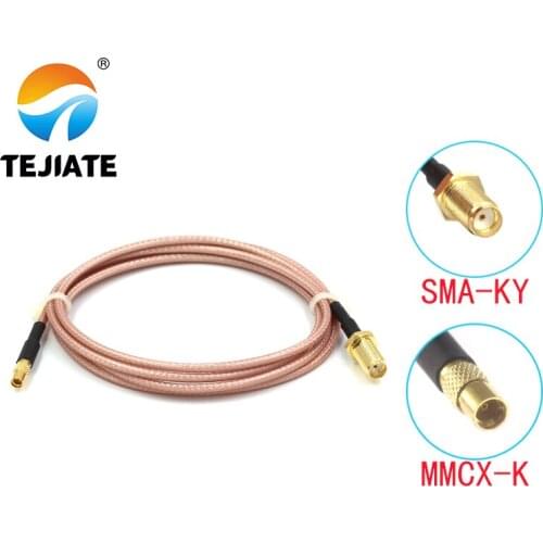 1PCS TEJIATE Adapter Cable MMCX To SMA Type MMCX-K Convert SMA-KY 8-90CM 1M 1.5M 2M Length Connector RG316 Wire