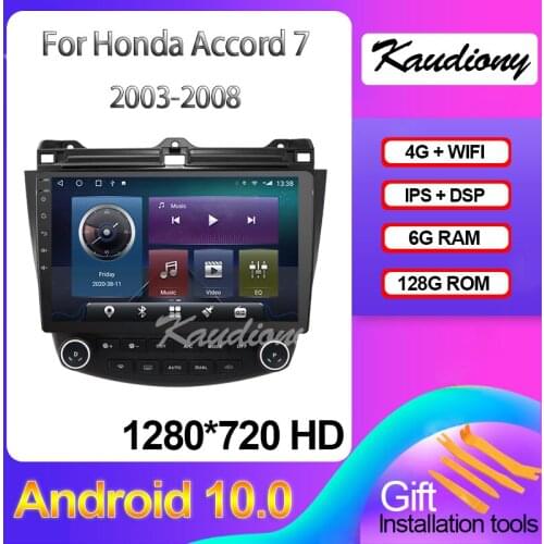Kaudiony Android 10.0 For Honda Accord 7 Car DVD Multimedia Player Auto Radio Automotivo GPS Navigation Stereo dsp 4G 2003-2008
