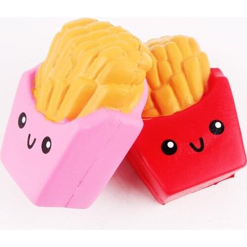 Kawaii Squishies French Fries Scented Squishy Slow Rising Soft Squeeze Stuffed Kids Toys Mobile Phone Straps Gifts Collections