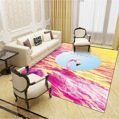 Flamingo Carpet Square Anti-Skid Area Floor Mat 3D Rug Non-slip Mat Dining Room Living Room Soft Bedroom Carpet 03
