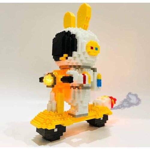 Cute Interstellar Motorcycle Micro Building Blocks Scooter Mars Exploration Vehicle Car Mini Bricks Modle Figures Toys For Boy