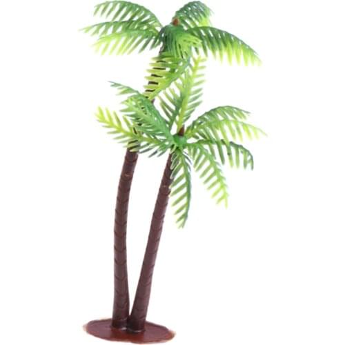 Mini Plastic Coconut Palm Tree Dollhouse Accessories Fish Tank Decoration