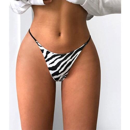 Fashion Women Summer Casual Thong Low Waist Printed Breathable Panties Sexy Underpants Bikini G-string Female Underwear