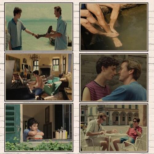 Call Me By Your Name Retro Movie Kraft Paper Poster Wall Art Wall Pictures Classic Posters for Living Room Decoration