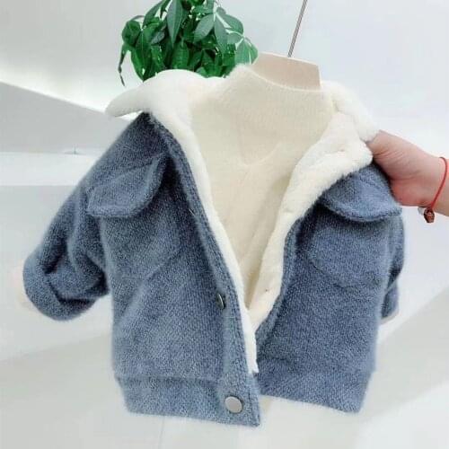 2021 new Baby Girl Boy Spring Autumn winter Plush Cashmere Coats Jackets Fashion cotton down Kids Children Overwear Clothes