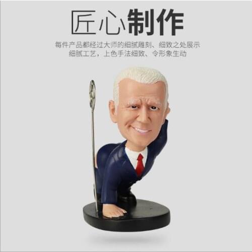 Creative new Biden pen holder decoration fun spoof character resin statue business card holder craft souvenir doll