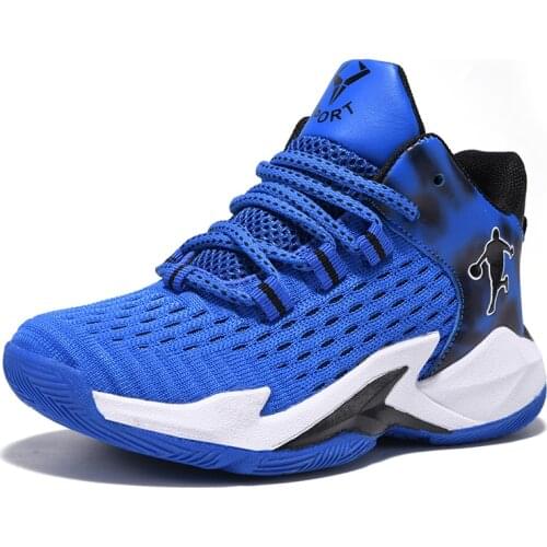 New Boys Basketball Shoes Air Mesh Kids Basketball Sneakers Boys Thick Sole Non-slip Big Children Sport Shoes Boy Basket Sport