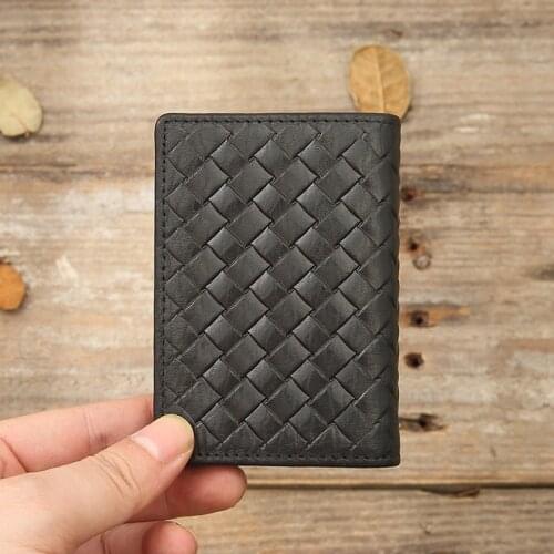 Woven Drivers License Leather Case Mens Multi-card Business Card Holder Large Capacity Credit Card Package Coin Purse Women