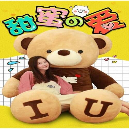 Hooded teddy bear Great bear I LOVE U Plush toys Cute doll Hug the bear birthday present