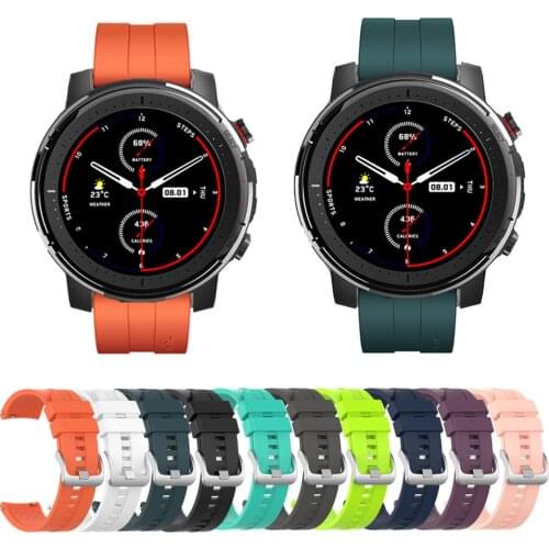 Silicone Wristband Smart Watch Strap For Huami Amazfit Stratos 3 & Stratos 2 & Stratos 1 For Amazfit Pace / GTR 47mm Bracelet