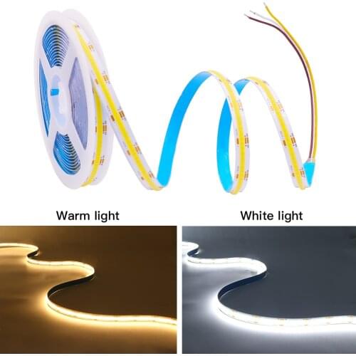 CCT LED Strip COB Led Lights Bar 5M 608 LEDs High Density Flexible Led Tape Diode DC24V WW CW Color Temperature Dimmable Linear