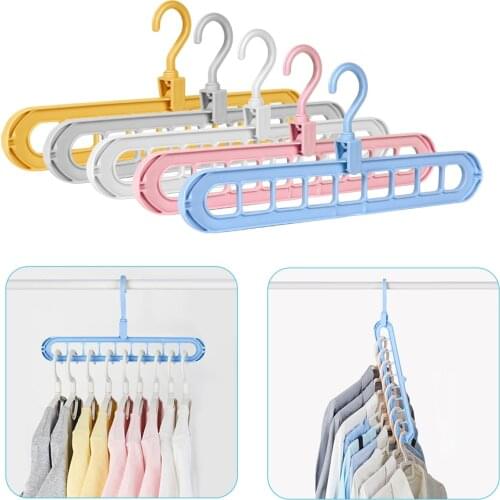Clothes Hanger Closet Organizer Space Saving Hanger Multi-Port Clothing Rack Plastic Scarf Cabide Storage Hangers For Clothes