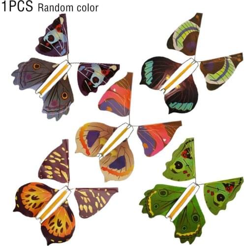 Magic Flying Butterflies Flying In The Book Fairy Rubber Band Powered Wind Up Great Butterfly Card Magic Toy Birthday Card Gift