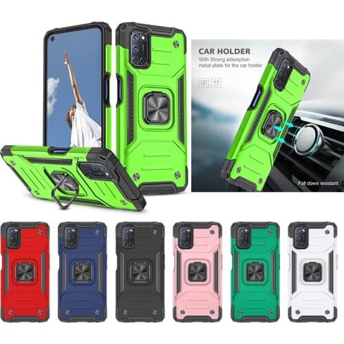 For OPPO A52 A72 A92 Case Hard PC With Stand Armor Shockproof protective back cover case for OPPO A5 A9 A31 2020 A3S A5S A73 A15
