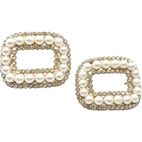 1 Pair Faux Pearl Shoe Buckle Shoe Clips For Wedding Party Shoe Decoration