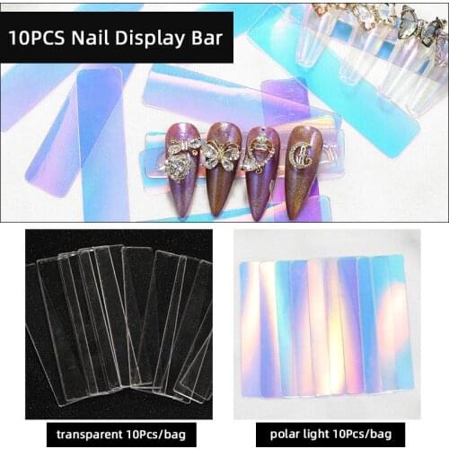 10Pcs/Bag Polar Light Nail Art Display Bar Sample False Nail Holder Show Stand Manicure Tips Stand Tips for Display