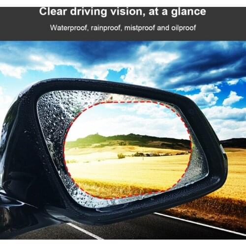 2 Pcs Of Car Rearview Mirror Film HD Anti-fog Anti-scratch Rainproof Transparent Car Rearview Mirror