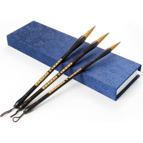 3pcs/set Caligrafia Calligraphy Brush Weasel Hair Brush Pen Chinese Painting Calligraphy Wolf Hair Writing Brush Tinta China