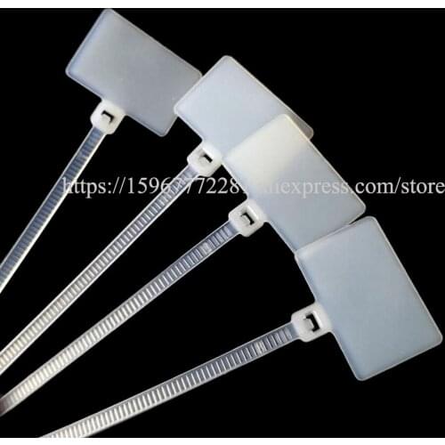 4x200mm network cable cable Marking label cable tie Network cable label cable tie Self-locking plastic label Nylon cable tie