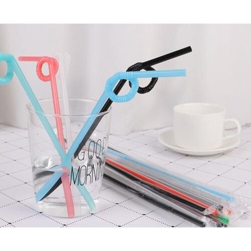 50pcs Pure Color Drinking Straws Party Disposable Tableware for Party Home Use made of PP material