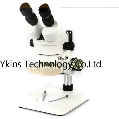 7X-45X Table Pillar Stand Zoom Magnification Binocular Stereo Microscope Inspect PCB Microscope+56pcs Led ring lights