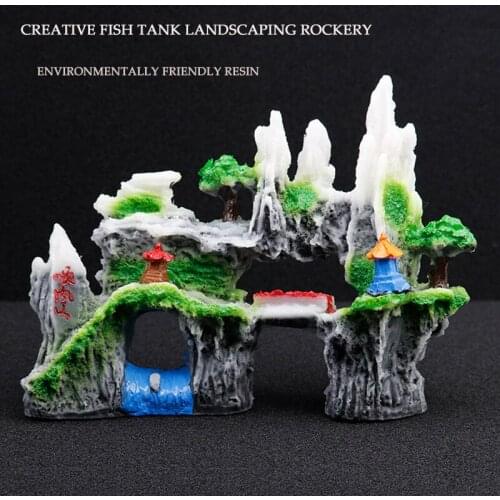 Fish Tank Landscaping Decoration Rockery Snow Mountain View Aquarium Landscaping Imitation Stone Mountain View