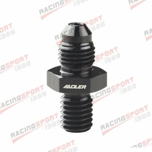 Aluminum Male 4AN AN4 AN-4 Flare To M10 x 1.5 Metric Straight Fitting Black