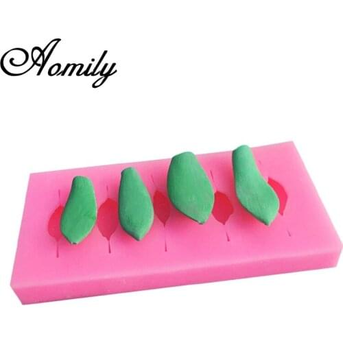 Aomily Succulent Plant Leaf Silicone Mold Nonstick Cake Fondant Decorating Mould Bakeware Baking Tools Gumpaste Molds