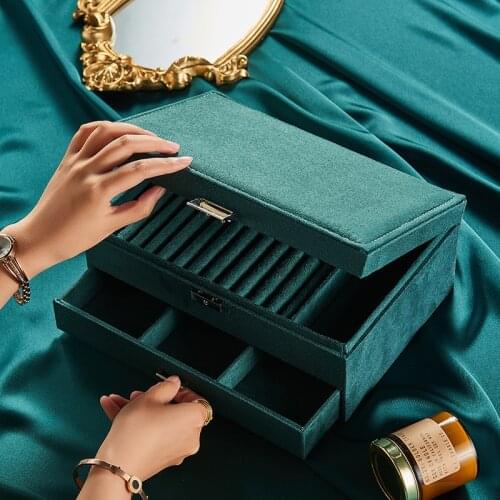 MOONLAY Velvet Jewelry Boxes Flannel Jewellery Storage for Earrings Rings Necklace Display
