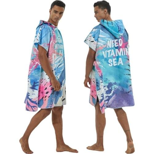 Microfiber Large Beach Towel Wetsuit Changing Robe Swimming Dry Robe Men Women Hooded Bath Towels Surf Poncho Quick Dry Bathrobe