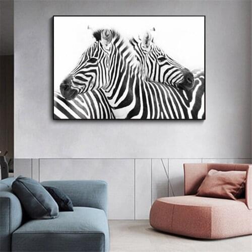 Black And White Line Canvas Art Paintings On The Wall Abstract Zebra Animals Wall Posters And Prints Cuadros Pictures Home Decor