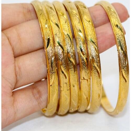 6 pçs dubai pulseiras largas habesha jóias etíope presente de casamento da noiva africano 24k cor do ouro pulseiras para mulhere