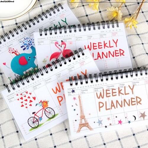 Weekly Schedule Notebook Desktop Calendar Diary Book Monthly Table Planner Yearly Agenda Organizer For School Office Supplies