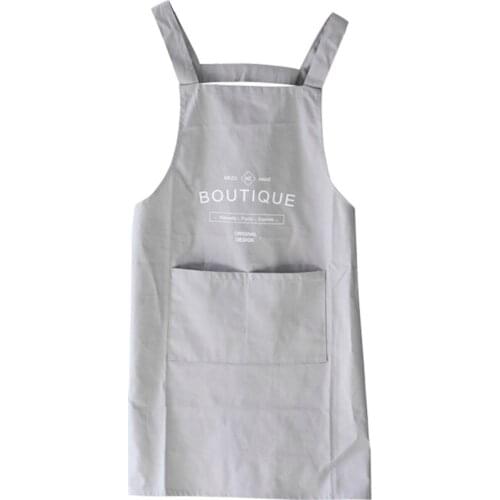 2018 Newest Cotton Apron For Kitchen Cooking Women Man Restaurant Home Work BBQ Aprons Canvas H Strap Boutique Gray Bibs