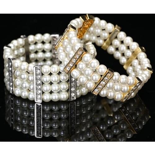 Classic European Pearl Bracelet Handmade Bridal Wedding Decoration Bracelet Retractable