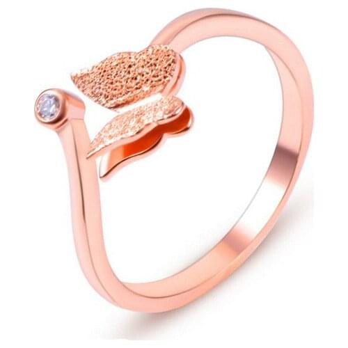 Rose Gold Ring Wedding Band Wedding Ring Set Luxury Brand Engagement Luxury Ring Ring Stainless Steel Wholesale Girl Ring Size 5