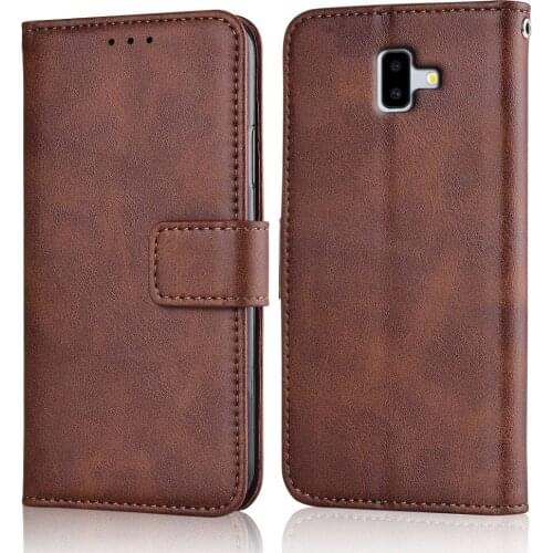 Flip Leather Wallet Case for On Samsung Galaxy J6+ 2018 Case Back Cover Case For Samsung J6 Plus J610 J610F SM-J610 Phone Cover