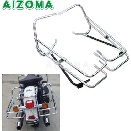 Motorcycle Rear Saddlebag Bracket Guaed Bar Guard Holder For Harley Touring Road King Electra/Street Glide FLHR FLHT 1997-2008