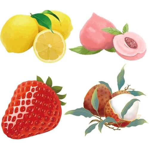 Summer Fruit Cartoon Clothing Stickers Patches On Clothes Watermelon Strawberry Peach Iron On Transfers For Clothing Dress Decro