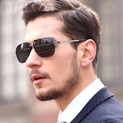 LVVKEE New Fashion High Quality Men HD Polarized Sunglasses Metal Frame Blue lens Men Sun Glasses For Women UV400 Oculos De Sol