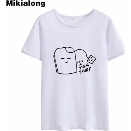 Mikialong 2018 Harajuku Kawaii Animal Printing T Shirt Women Summer New Arrival Short Sleeve 100% Cotton Women Tshirt Top Mujer
