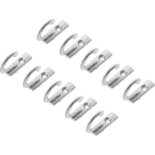 10pcs Sliver Mini Decor Hooks w/screws Hat/Clothes/Towel/Keys/Mask Holder Wall Mounted Door Hanger 8*22*21mm Ktichen Organizer