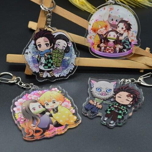 [MYKPOP]DEMON SLAYER Keyring Action Figure Pendants Decoration for Keys Bags Amine Fans SC20082917