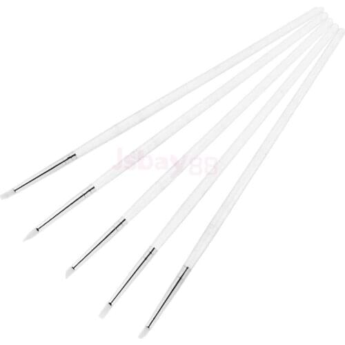 5Pcs Nail Art Design Brushes Set Acrylic Clear Handle,Ultra-small Silicone Tip Painting Carving Flower Pen Salon DIY Tools