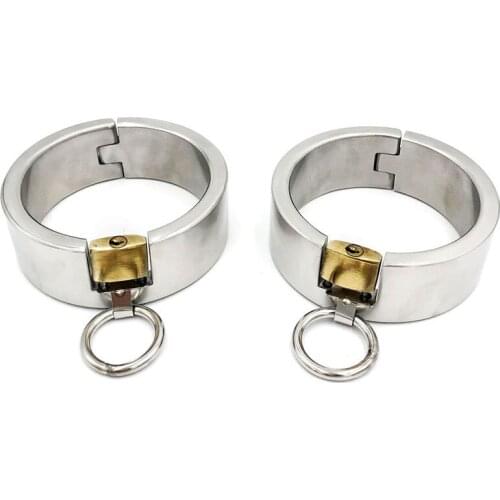 Adult Games Feet Fetish BDSM Bondage Stainless Steel Ankle Cuffs Erotic Sex Toys For Women/Men Slave Restraints Legcuffs Anklet