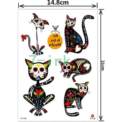 2019 NEW Temporary Tatoo Sticker body art cut skull cat flower water Transfer Fake Tattoo Flash tatto for women men