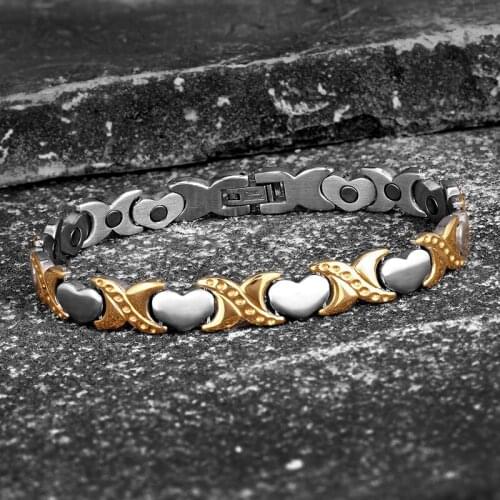 New 316L Mens Womens Stainless Steel Fashion X Love Heart Shape Health Magnetic Bracelets Power Energy bracelets on hand Gifts
