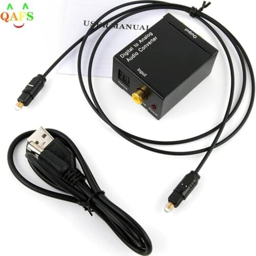 Protable 3.5mm Jack Coaxial Optical Fiber Digital to Analog Audio AUX RCA L/R Converter SPDIF Digital Audio Decoder Amplifier