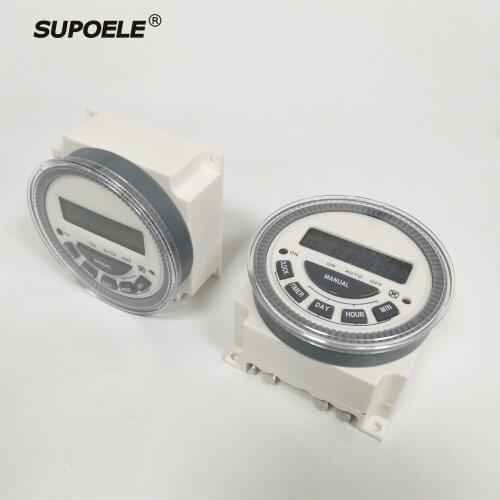 TM619 AC 220V 110V 12V 16A 30A Weekly Programmable Digital Timer Time Switch Relay Panel mounting